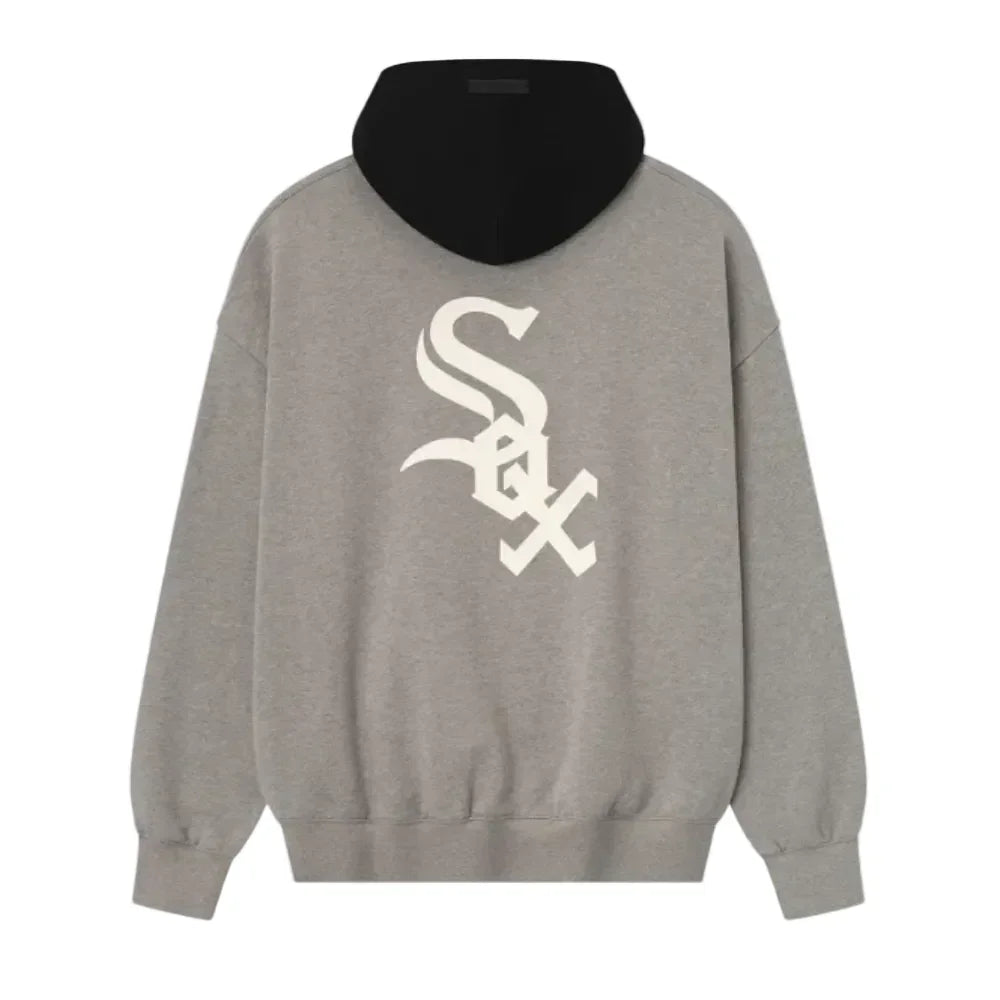 Fear of God Essentials White Sox Sport Hoodie Concrete Heather Black