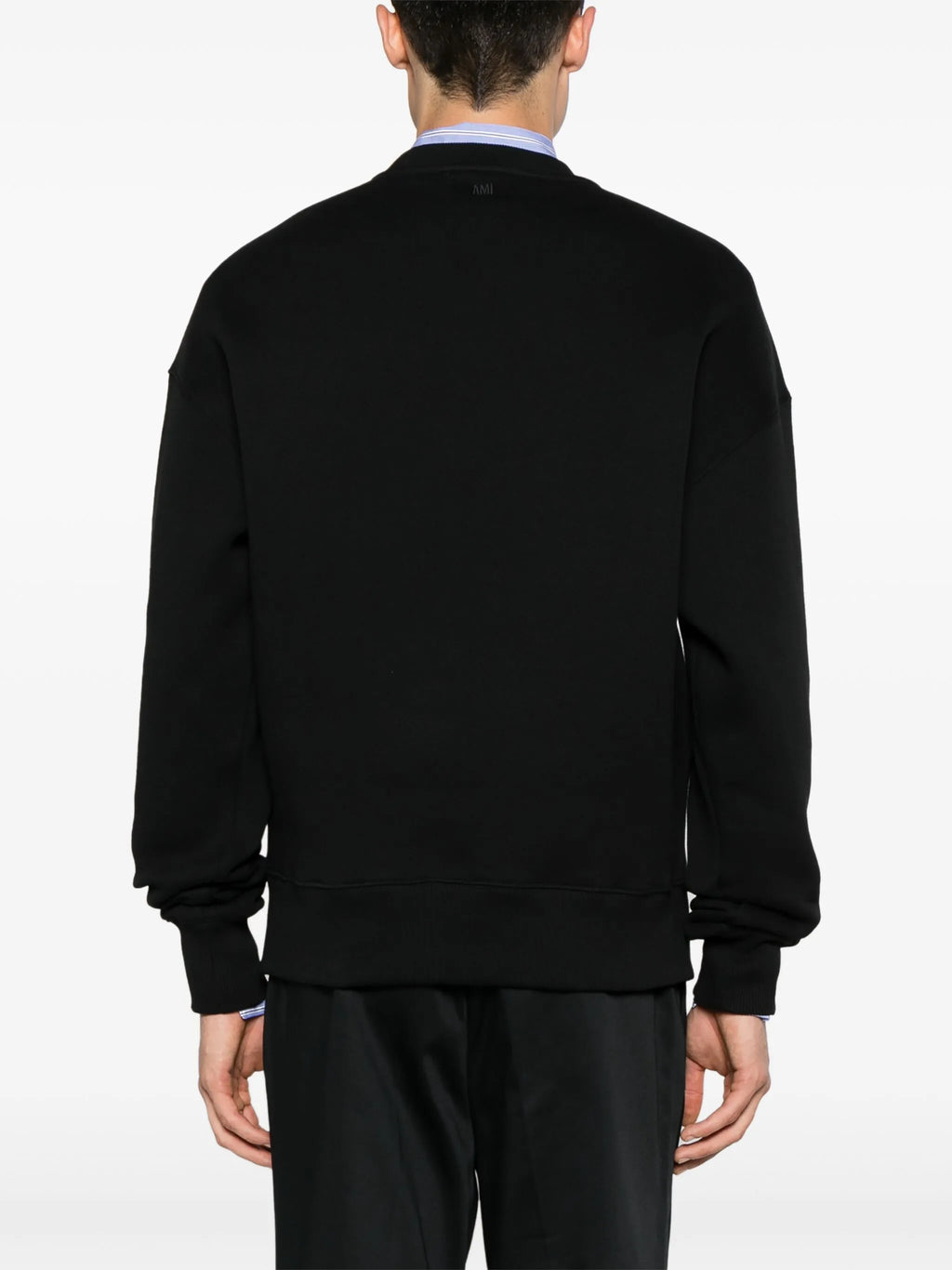 AMI Paris Ami De Coeur Embossed Logo Sweatshirt in Black