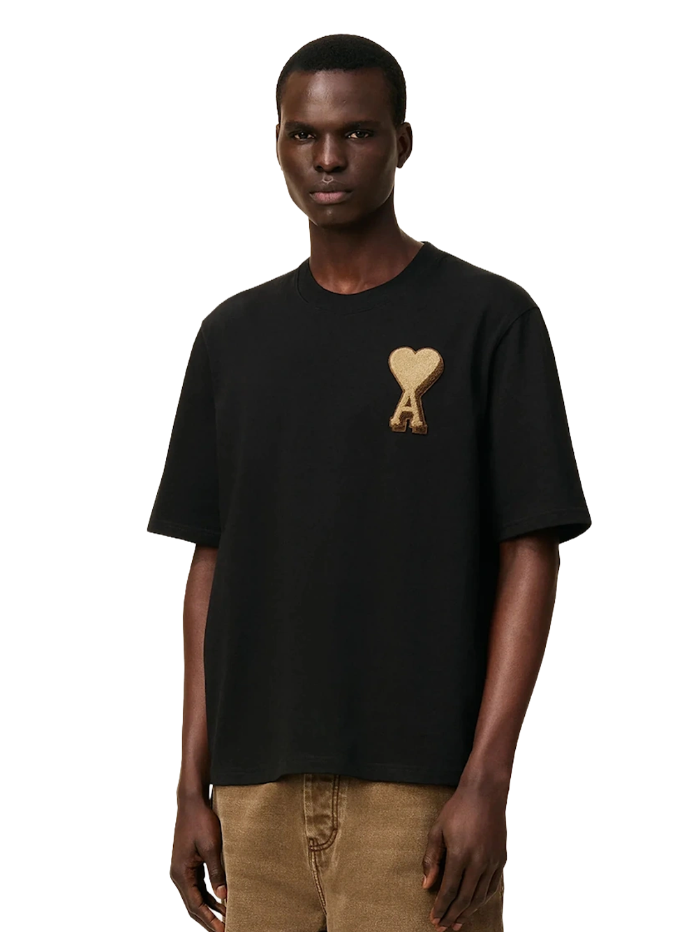 Ami Paris De Coeur Heavy Cotton T-shirt in Black