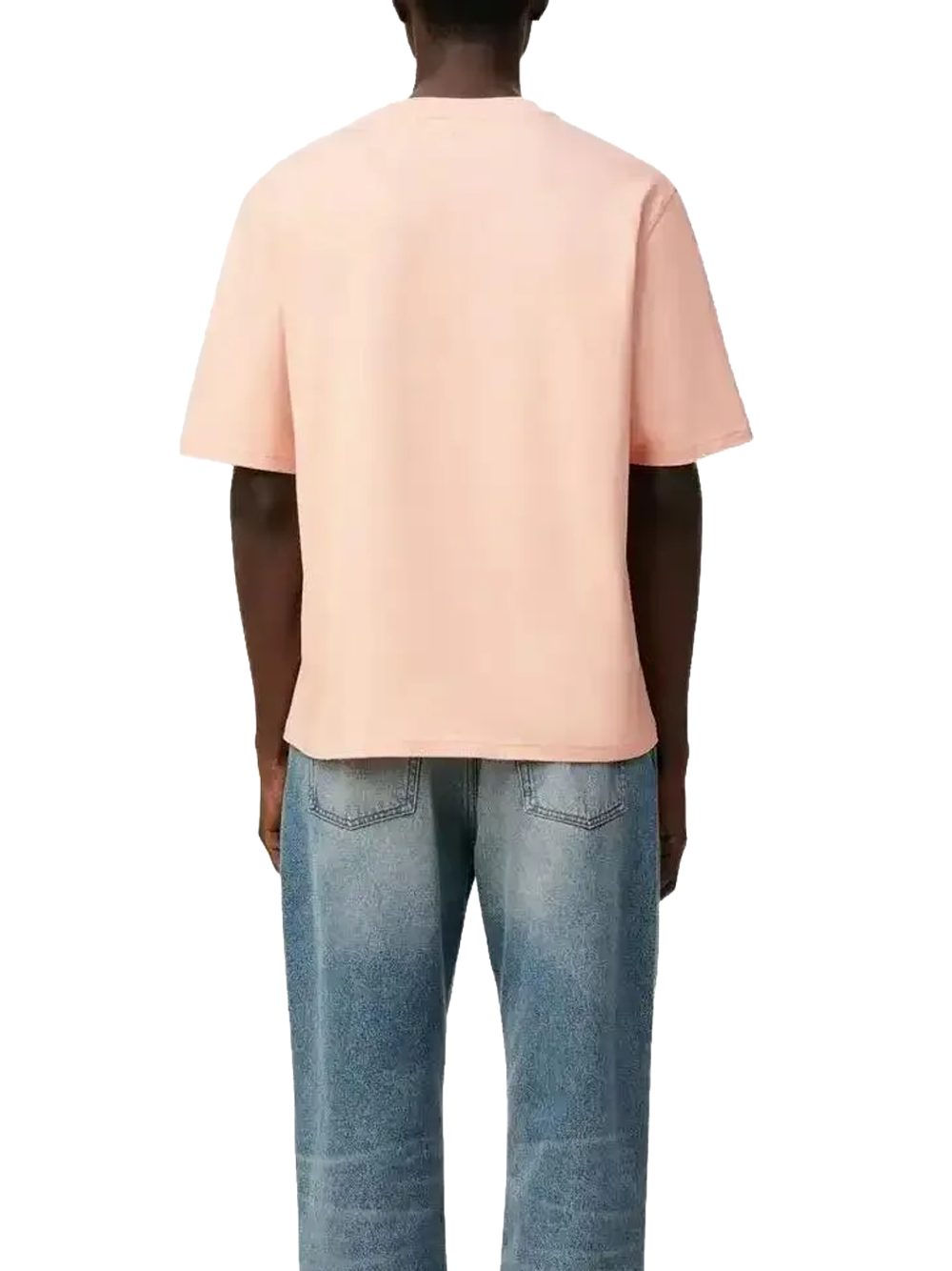Ami Paris De Coeur Embossed Logo T-shirt in Pink