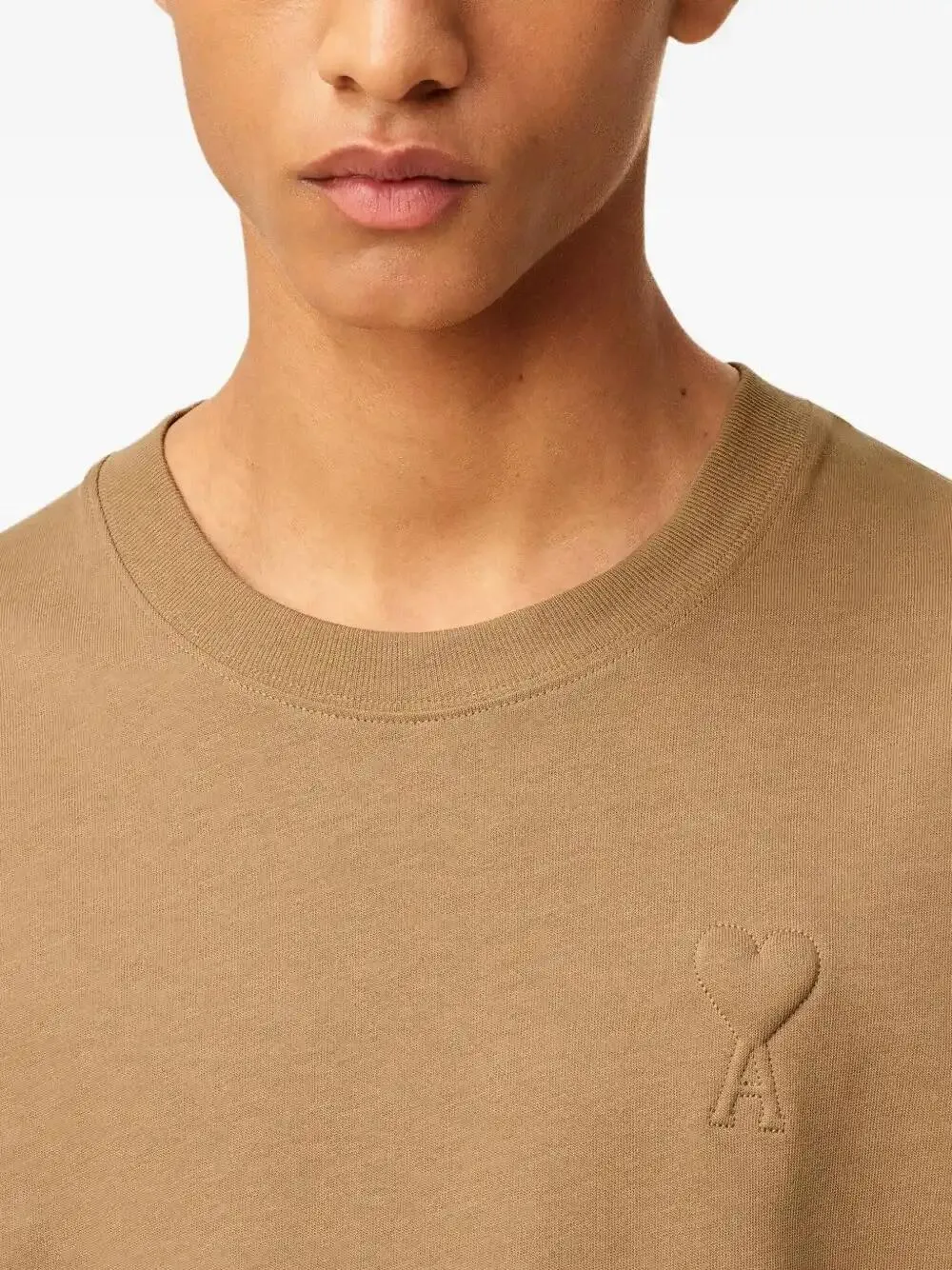 Ami Paris De Coeur Cotton T-shirt in Brown