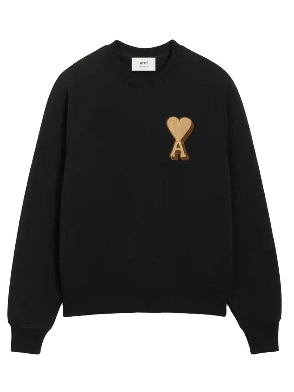 AMI Paris Ami De Coeur Patch Logo Sweatshirt in Black