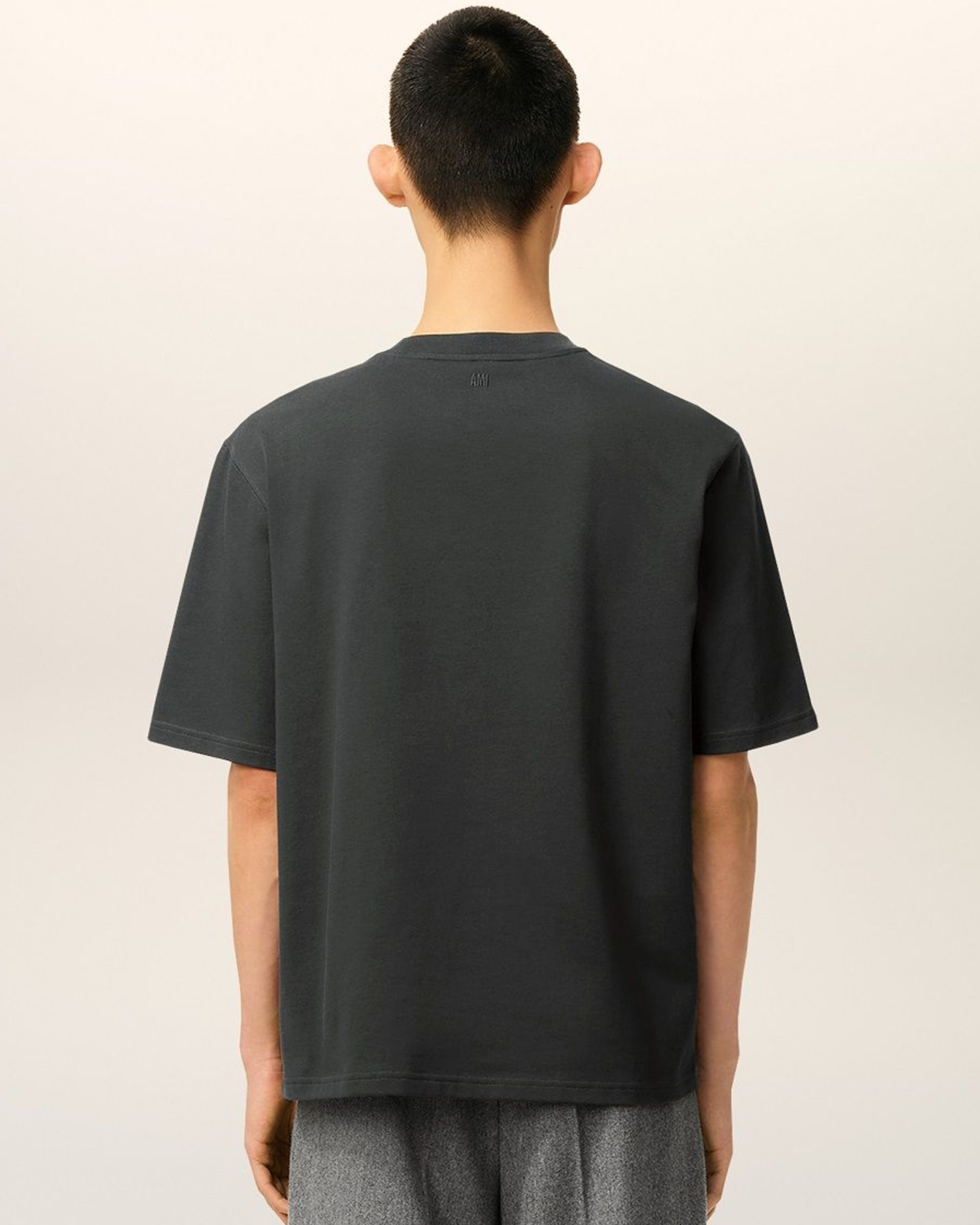 Ami Paris De Coeur Jersey T-shirt in Dark Grey