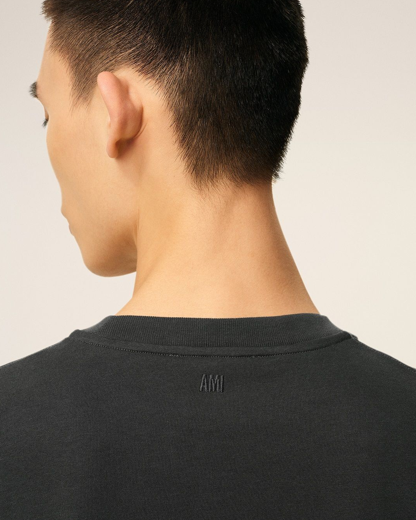 Ami Paris De Coeur Jersey T-shirt in Dark Grey